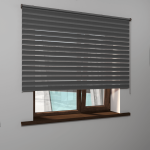 Рулонная штора «MGS День-Ночь» фурнитура Коричневая. Ткань коллекции «Соло» Темно-серый