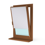 Рулонная штора «Мини» фурнитура Золотой дуб. Ткань коллекции «Пастель» Белый