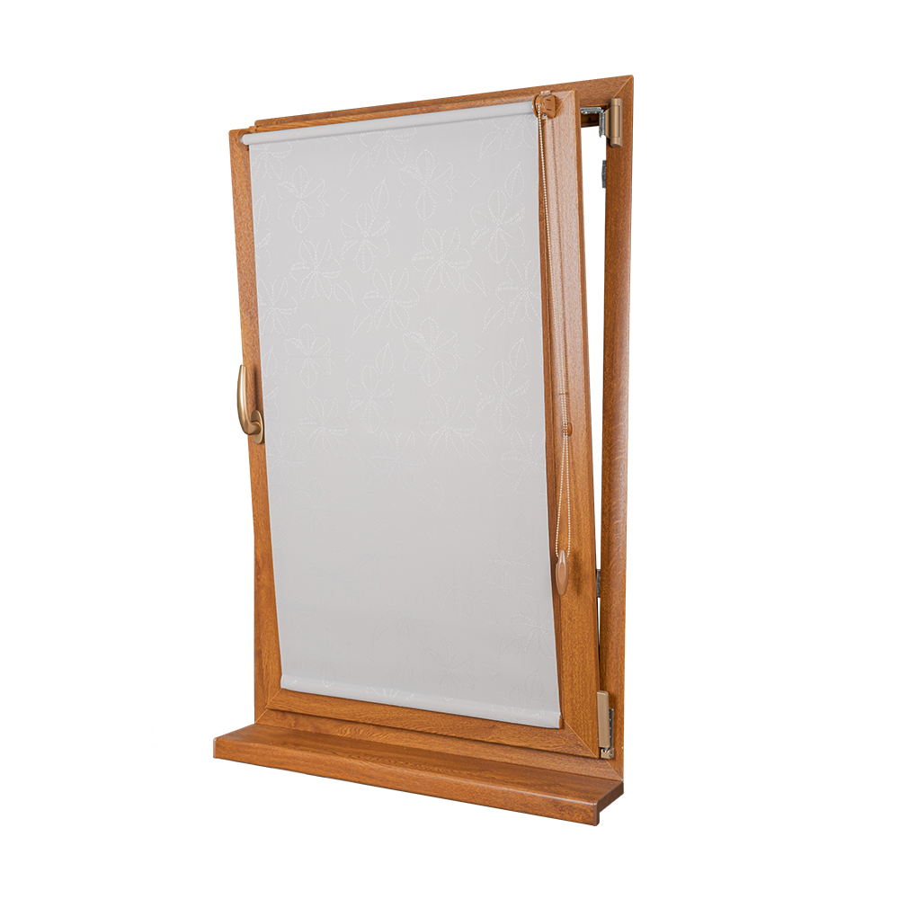 Рулонная штора «Мини» фурнитура Золотой дуб. Ткань коллекции «Родонит» Муссон