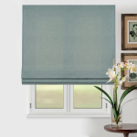 Римская штора черный подъемный механизм «Лен» Мятный