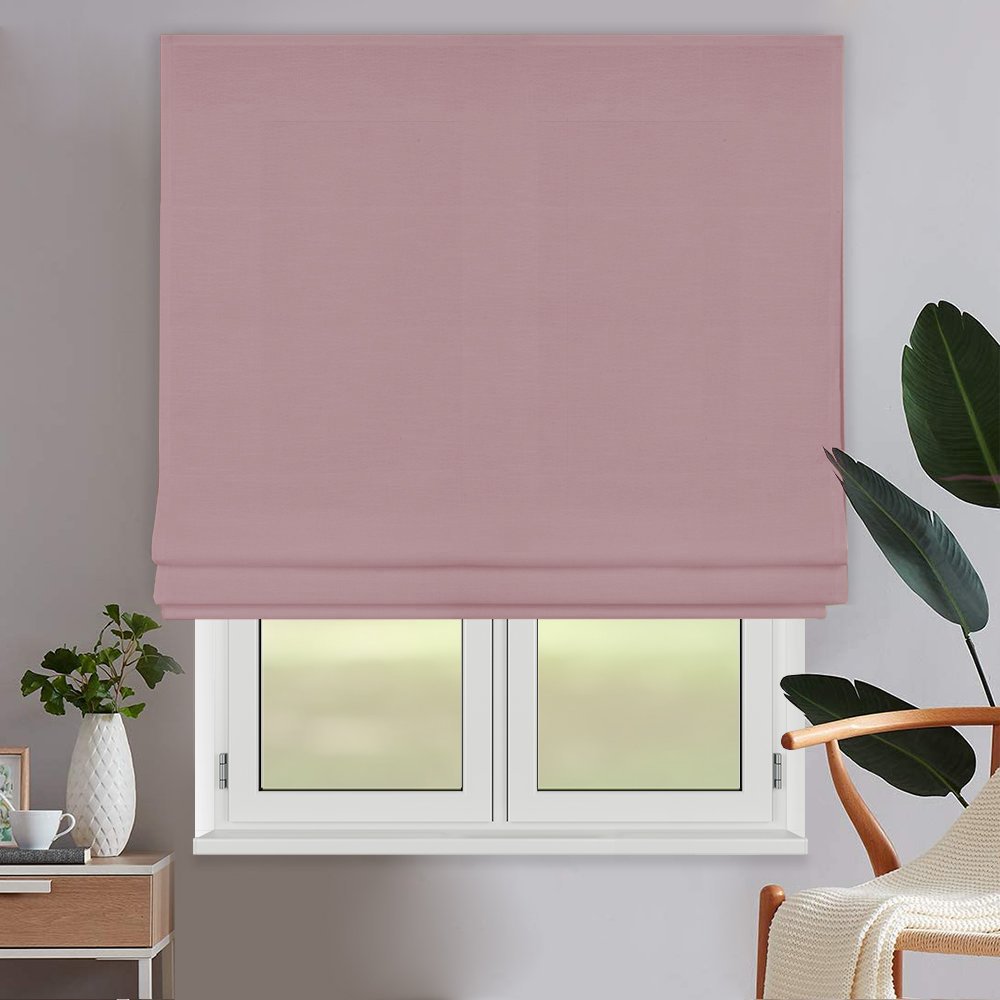 Римская штора черный подъемный механизм индивидуальный размер «Монро» Dim-out Пудра