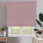 Римская штора черный подъемный механизм индивидуальный размер «Монро» Dim-out Пудра