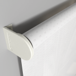 Рулонная штора «Moncada» ø38 фурнитура Белая. Ткань коллекции «Квадро» Жемчуг