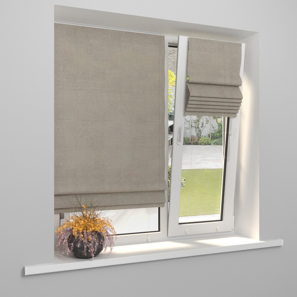 Римская штора «Тулон» индивидуальный размер «Лен» Оливково-серый