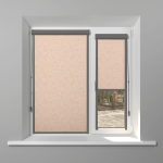 Рулонная штора «UNI 2» фурнитура Темно-серая. Ткань коллекции «Шелк» Blackout Кремовый 