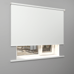 Рулонная штора «Moncada» ø38 фурнитура Белая. Ткань коллекции «Топ» Белая