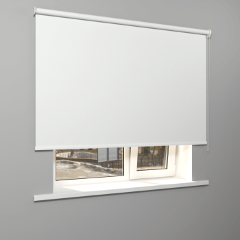 Рулонная штора «Moncada» ø38 фурнитура Белая. Ткань коллекции «Топ» Белая