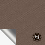 Рулонная штора «UNI 1» фурнитура Белая. Ткань коллекции «Плэин» Silver Blackout Какао