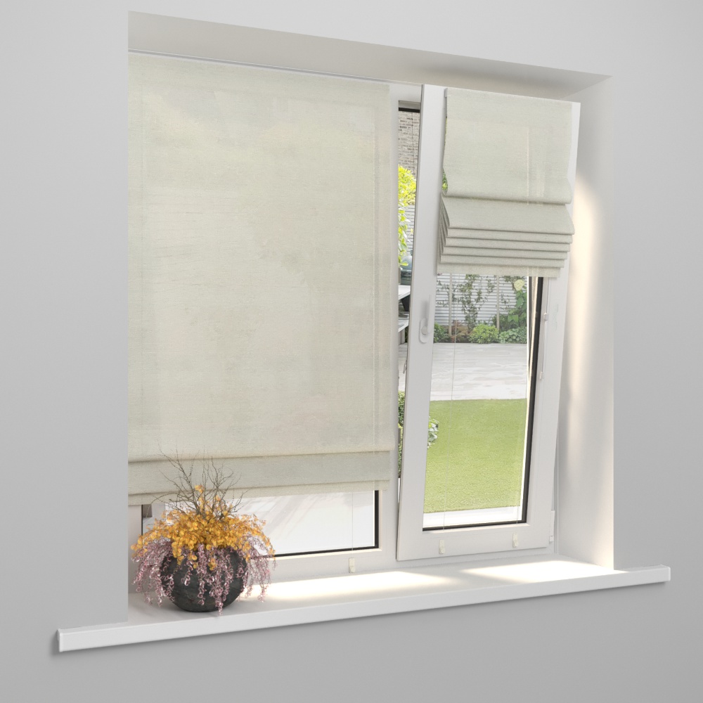 Римская штора «Тулон» индивидуальный размер «Лен» Жемчужно-белый