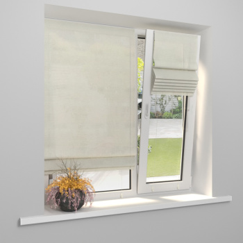 Римская штора «Тулон» индивидуальный размер «Лен» Жемчужно-белый
