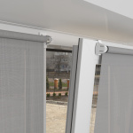 Рулонная штора «Мини» фурнитура Белая. Ткань коллекции «Скрин Витара» Серый (компл. Besta)