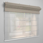 Римская штора «День-ночь» индивидуальный размер ткань «Лен» Оливково-серый