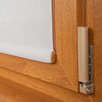 Рулонная штора «Мини» фурнитура Золотой дуб. Ткань коллекции «Родонит» Муссон