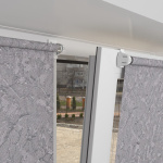 Рулонная штора «Мини» фурнитура Белая. Ткань коллекции «Шелк» Серый (Компл. Besta)