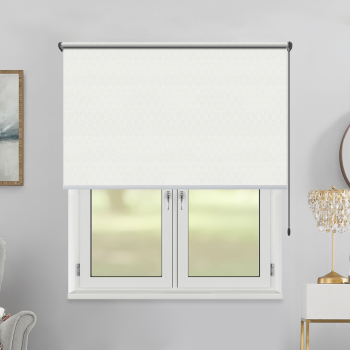 Рулонная штора «Toledo» ø28 фурнитура Черная. Ткань коллекции «Санторини» Белый (компл. Россия)