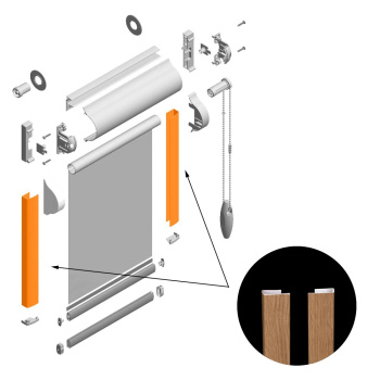 Направляющая С-образная UNI 2 алюминиевая L= 4 м Светлый дуб