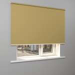 Рулонная штора «MGS» фурнитура Белая. Ткань коллекции «Плэин» Хаки