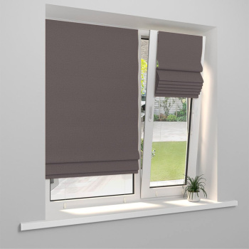 Римская штора «Тулон» инд.размер «Монро» Dim-out Темный графит (мех. Белый)