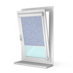 Рулонная штора «UNI 1» фурнитура Белая. Ткань коллекции «Шелк» Голубой