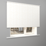 Рулонная штора «MGS» фурнитура Белая. Ткань коллекции «Фрассино» Жемчуг глянец