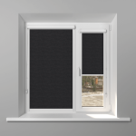 Рулонная штора «UNI 1» фурнитура Белая. Ткань коллекции «Тэсиро» Темно-серый