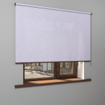 Рулонная штора «MGS» фурнитура Коричневая. Ткань коллекции «Арабеска» Белый