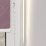 Рулонная штора «Мини» фурнитура Белая. Ткань коллекции «Плэин» Лиловый (Компл. Besta)