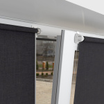 Рулонная штора «Мини» фурнитура Белая. Ткань коллекции «Тэсиро» Темно-серый (компл. Besta)