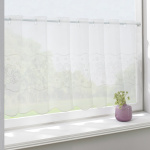 Ткань для штор-кафе коллекция «Flowers» молоко (На отрез высота 45см)