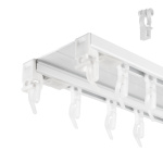 Алюминиевый потолочный карниз «Верона» двухрядный Белый (190-2 ролик)