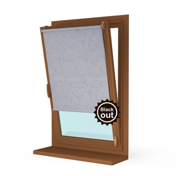 Рулонная штора «Мини» фурнитура Золотой дуб. Ткань коллекции «Шелк BO» Фарфор (компл. Besta)