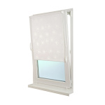 Рулонная штора «Мини» фурнитура Белая. Ткань коллекции «Одуванчик» Белый (компл. Besta)