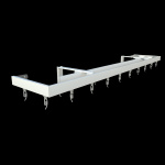 фото стеновой профильный карниз для штор «универсал» с прямыми поворотами к стене двухрядный белый в интернет-магазине Олексдеко