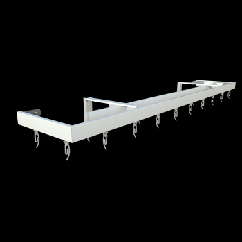 изображение стеновой профильный карниз для штор «универсал» с прямыми поворотами к стене двухрядный белый на olexdeco.ru