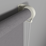 Рулонная штора «Moncada» ø38 фурнитура Белая. Ткань коллекции «Тэсиро» Светло-серая