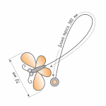 Клипса магнитная «Стрекоза» размер 7 см для легкого и среднего веса штор с тросом 38 см (Карамель)