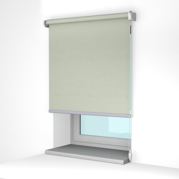 Рулонная штора «Стандарт» фурнитура Белая. Ткань коллекции «Пастель» Фисташка (компл. Россия)