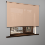 Рулонная штора «MGS» фурнитура Коричневая. Ткань коллекции «Скрин Витара» Бежевый