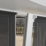 Рулонная штора «Мини» фурнитура Белая. Ткань коллекции «Скрин Витара» Черный (компл. Besta)