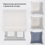 Римская штора белый подъем. мех. инд. размер «Лен» Жемчужно-белый (Вена)