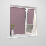 Рулонная штора «Мини» фурнитура Белая. Ткань коллекции «Плэин» Лиловый (Компл. Besta)