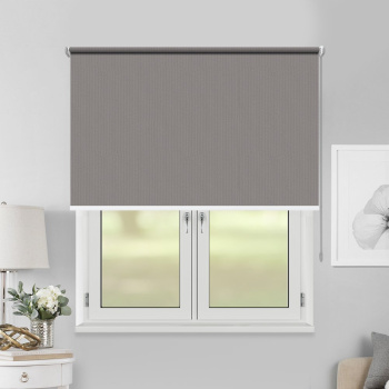 Рулонная штора «Toledo» ø28 фурнитура Хром. Ткань коллекции «Плэин» Серый (компл. Россия)