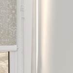 Рулонная штора «Мини» фурнитура Белая. Ткань коллекции «Пандора» Жемчуг (компл. Россия)