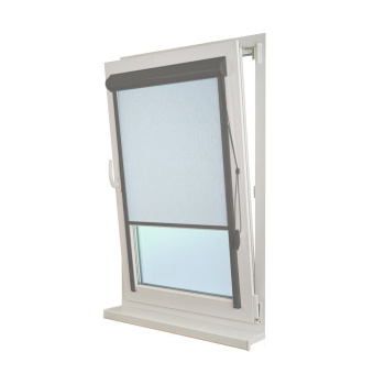 Рулонная штора «UNI 2» фурнитура Темно-серая. Ткань коллекции «Лазурь» Голубой (компл. Besta)