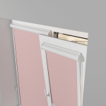 Рулонная штора «UNI 2» фурнитура Белая. Ткань коллекции «Плэин» Розовый