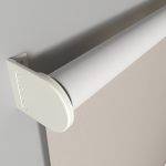 Рулонная штора «Moncada» ø38 фурнитура Белая. Ткань коллекции «Лен» Blackout Темно-бежевый