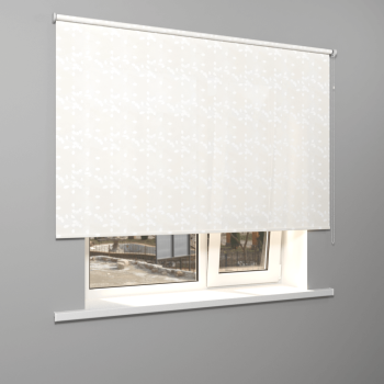 Рулонная штора «Стандарт» фурнитура Белая. Ткань коллекции «Фрассино» Жемчуг