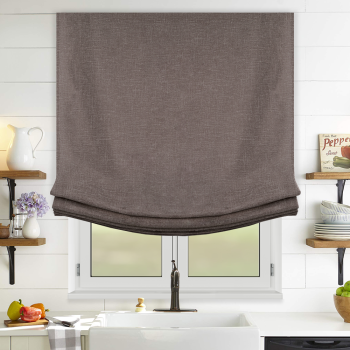 Римская штора Relax с мягкими складками «Лен» Шоколад (Вена ширина 130 см высота 170 см)