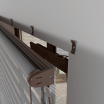 Рулонная штора «MGS День-Ночь» фурнитура Коричневая. Ткань коллекции «Соло» Муссон