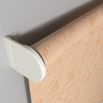 Рулонная штора «Moncada» ø38 фурнитура Белая. Ткань коллекции «Шелк» Мокка